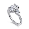 Aidah - 14K White Pear Shape Three Stone Diamond Engagement Ring - 0.7 ct
