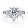 Andray - 14K White Gold Pear Shape Diamond Engagement Ring - 0.7 ct