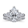 Andray - 14K White Gold Pear Shape Diamond Engagement Ring - 0.7 ct
