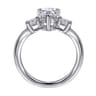 Aidy - 14K White Gold Three Stone Pear Shaped Chevron Engagement Ring - 0.4 ct