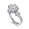 Aidy - 14K White Gold Three Stone Pear Shaped Chevron Engagement Ring - 0.4 ct