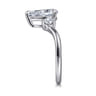 Aidy - 14K White Gold Three Stone Pear Shaped Chevron Engagement Ring - 0.4 ct