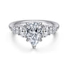 Estefani - 14K White Gold Pear Shape Diamond Engagement Ring - 0.8 ct