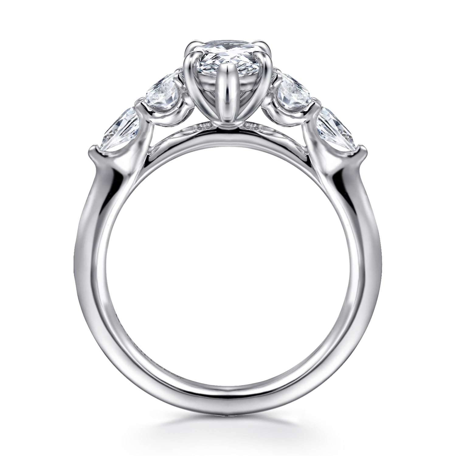 Estefani - 14K White Gold Pear Shape Diamond Engagement Ring - 0.8 ct - Shot 2