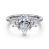 Stephi - 14K White Gold Pear Shape Three Stone Diamond Engagement Ring - 0.5 ct