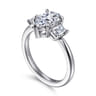 Stephi - 14K White Gold Pear Shape Three Stone Diamond Engagement Ring - 0.5 ct