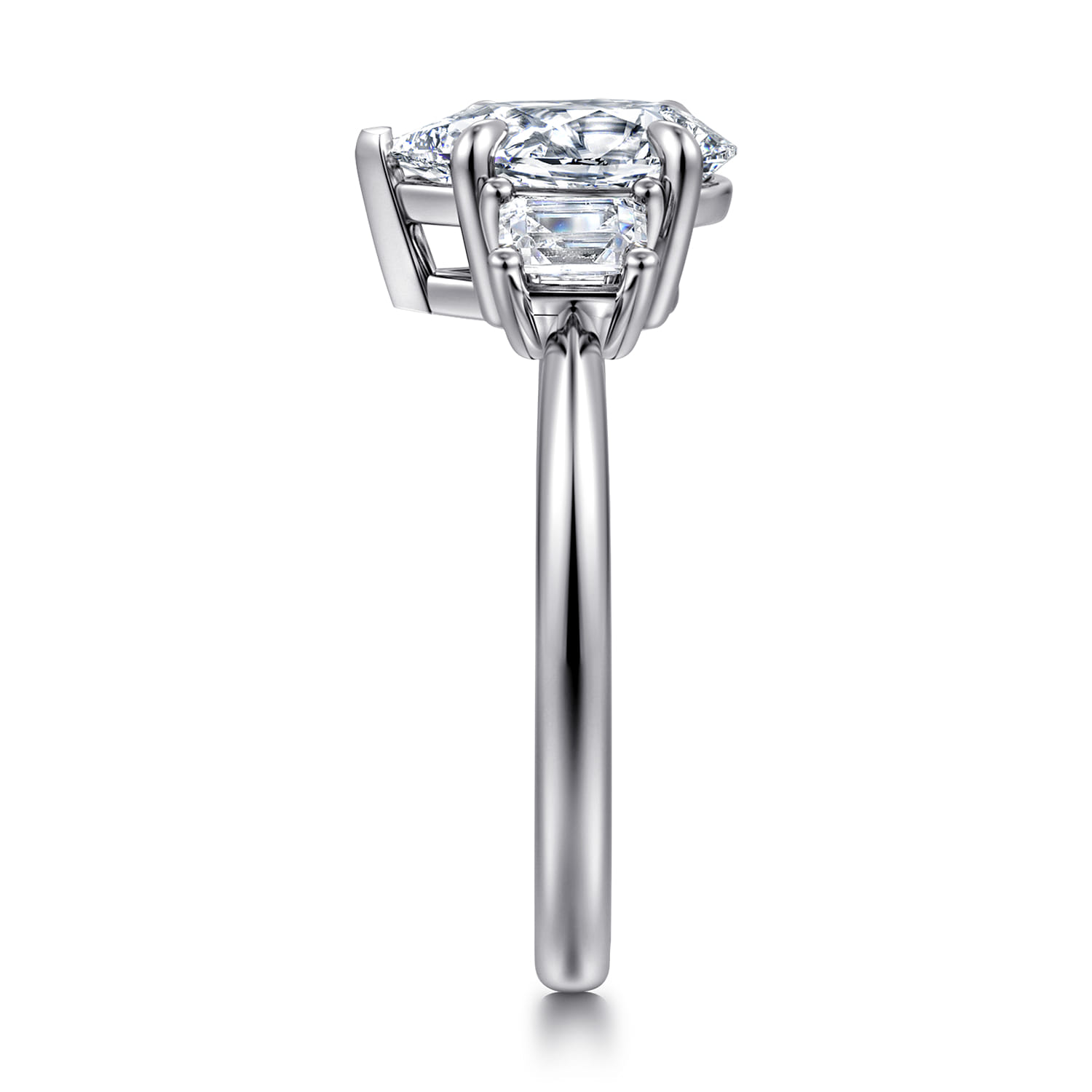 Stephi - 14K White Gold Pear Shape Three Stone Diamond Engagement Ring - 0.5 ct - Shot 4