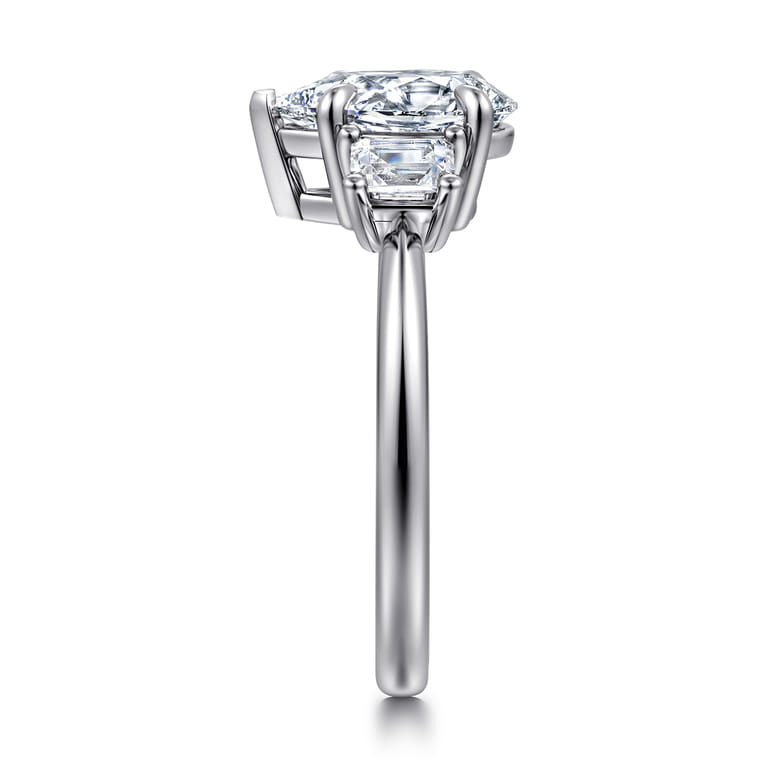 Stephi - 14K White Gold Pear Shape Three Stone Diamond Engagement Ring - 0.5 ct - Shot 4