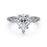 Louann - 14K White Gold Pear Shape Three Stone Diamond Engagement Ring - 0.3 ct