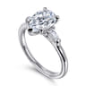 Louann - 14K White Gold Pear Shape Three Stone Diamond Engagement Ring - 0.3 ct
