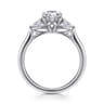 Reema - 14K White Gold Pear Shape Three Stone Lotus Diamond Engagement Ring - 0.24 ct