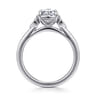 Charli - 14K White Gold Bezel Prong Pear Shape Three Stone Diamond Engagement Ring - 0.1 ct