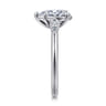 Charli - 14K White Gold Bezel Prong Pear Shape Three Stone Diamond Engagement Ring - 0.1 ct