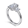 Stephi - 14K White Gold Pear Shape Three Stone Diamond Engagement Ring - 0.6 ct