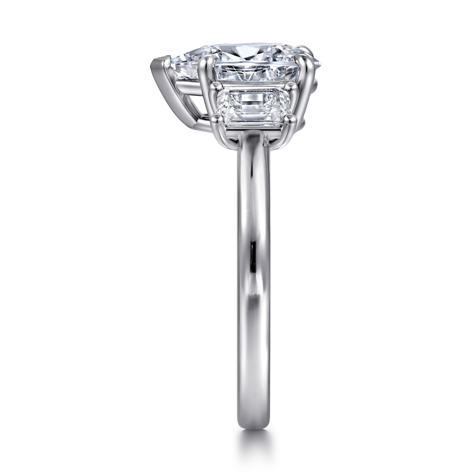 Stephi - 14K White Gold Pear Shape Three Stone Diamond Engagement Ring - 0.6 ct - Shot 4