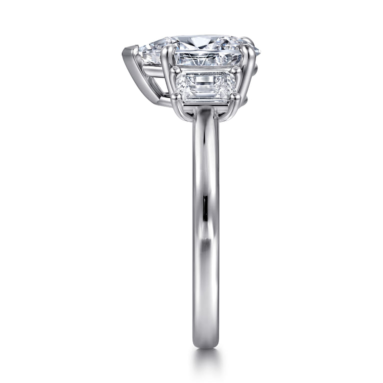 Stephi - 14K White Gold Pear Shape Three Stone Diamond Engagement Ring - 0.6 ct - Shot 4
