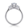 Madison - 14K White Gold Pear Shape Three Stone Lotus Diamond Engagement Ring - 0.3 ct