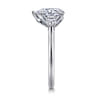 Madison - 14K White Gold Pear Shape Three Stone Lotus Diamond Engagement Ring - 0.3 ct