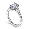 Ebony - 14K White Gold Pear Shape Three Stone Diamond Engagement Ring - 0.19 ct
