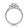 Dee - 14K White Gold Pear Shape Three Stone Lotus Diamond Engagement Ring - 0.6 ct