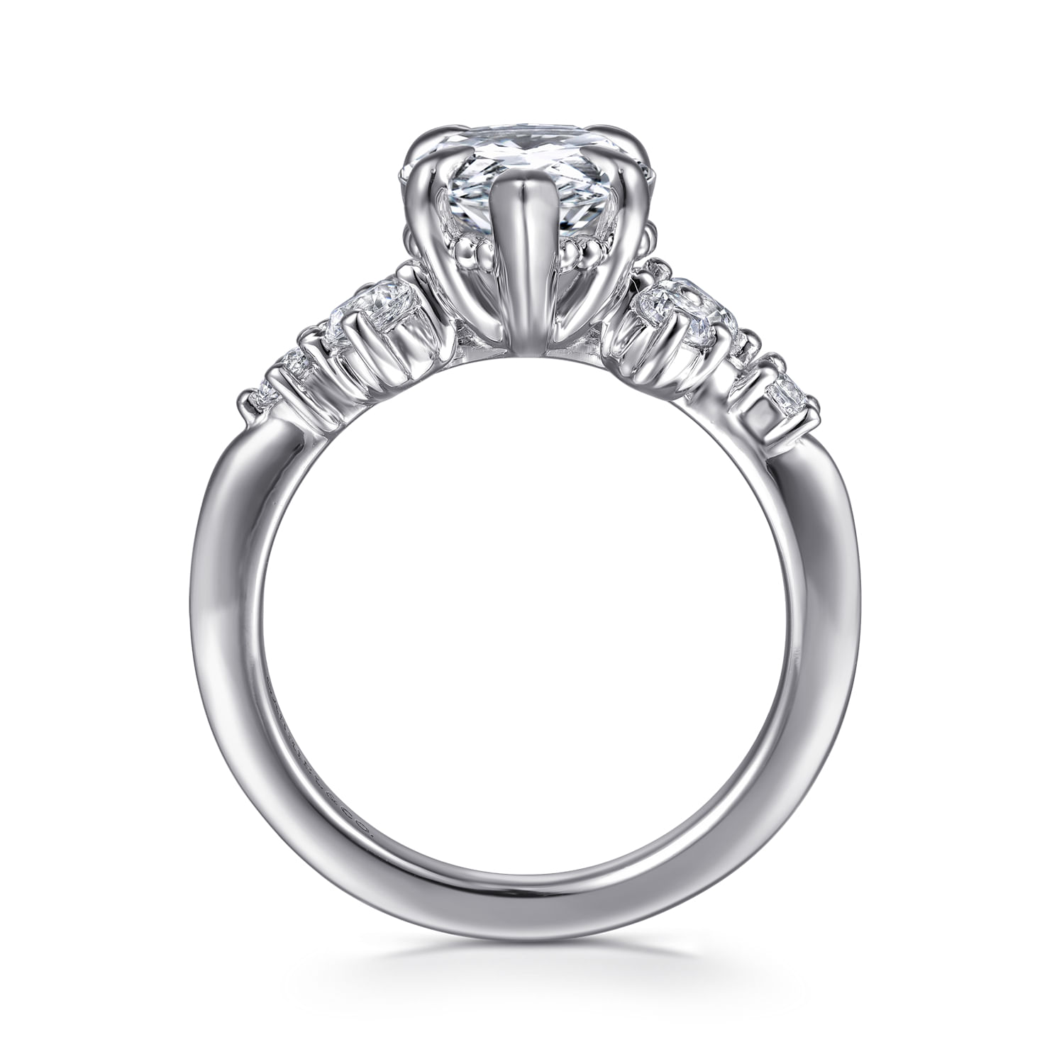 Alexa - 14K White Gold Pear Shape Diamond Engagement Ring - 0.5 ct - Shot 2