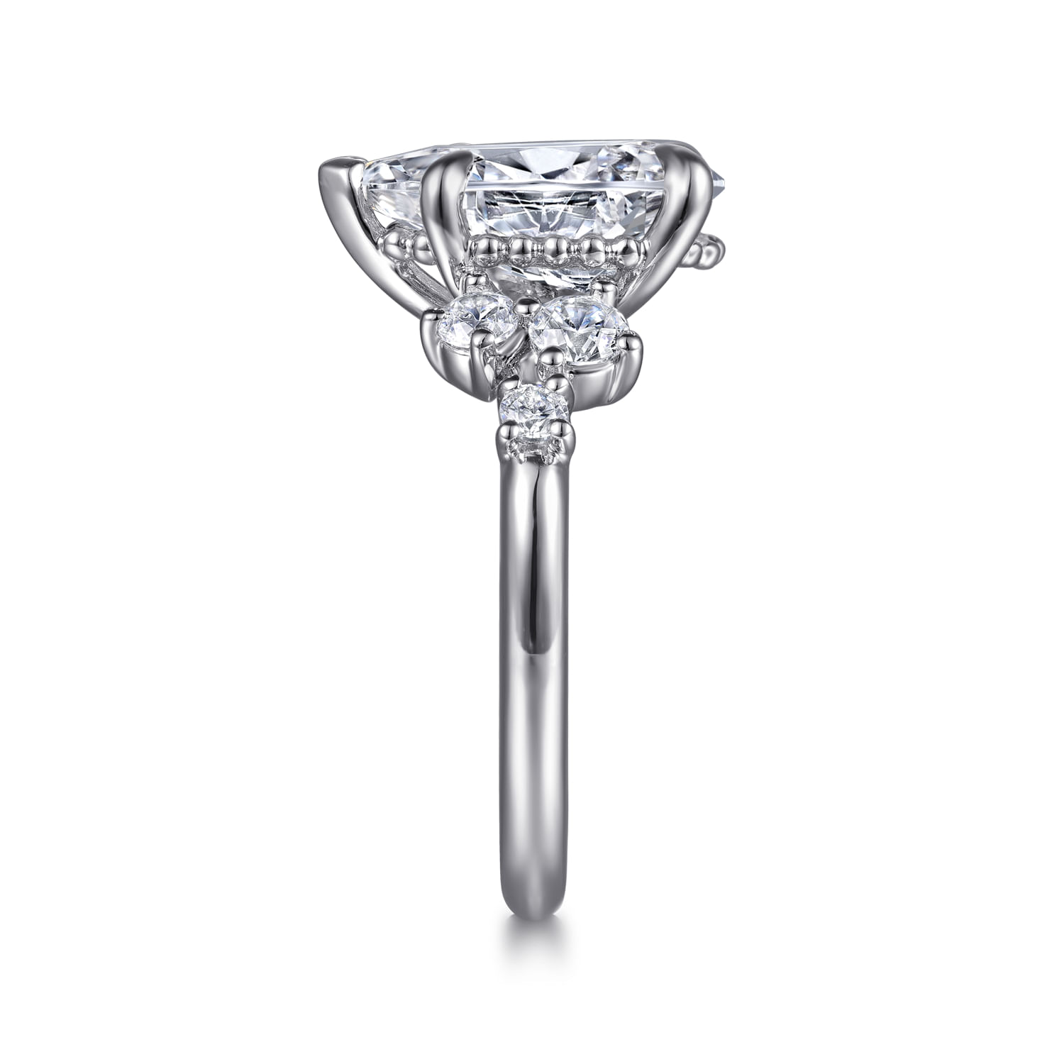 Alexa - 14K White Gold Pear Shape Diamond Engagement Ring - 0.5 ct - Shot 5