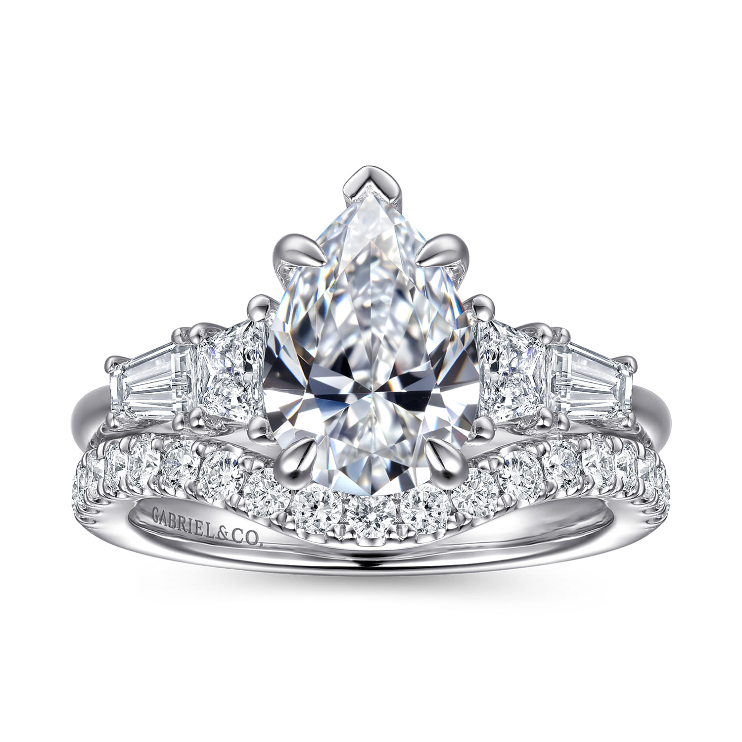 Commit - 14K White Gold Pear Shape Diamond Engagement Ring - 0.6 ct - Shot 4