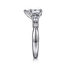 Carrie - 14K White Gold Pear Shape Five Stone Diamond Engagement Ring - 0.48 ct