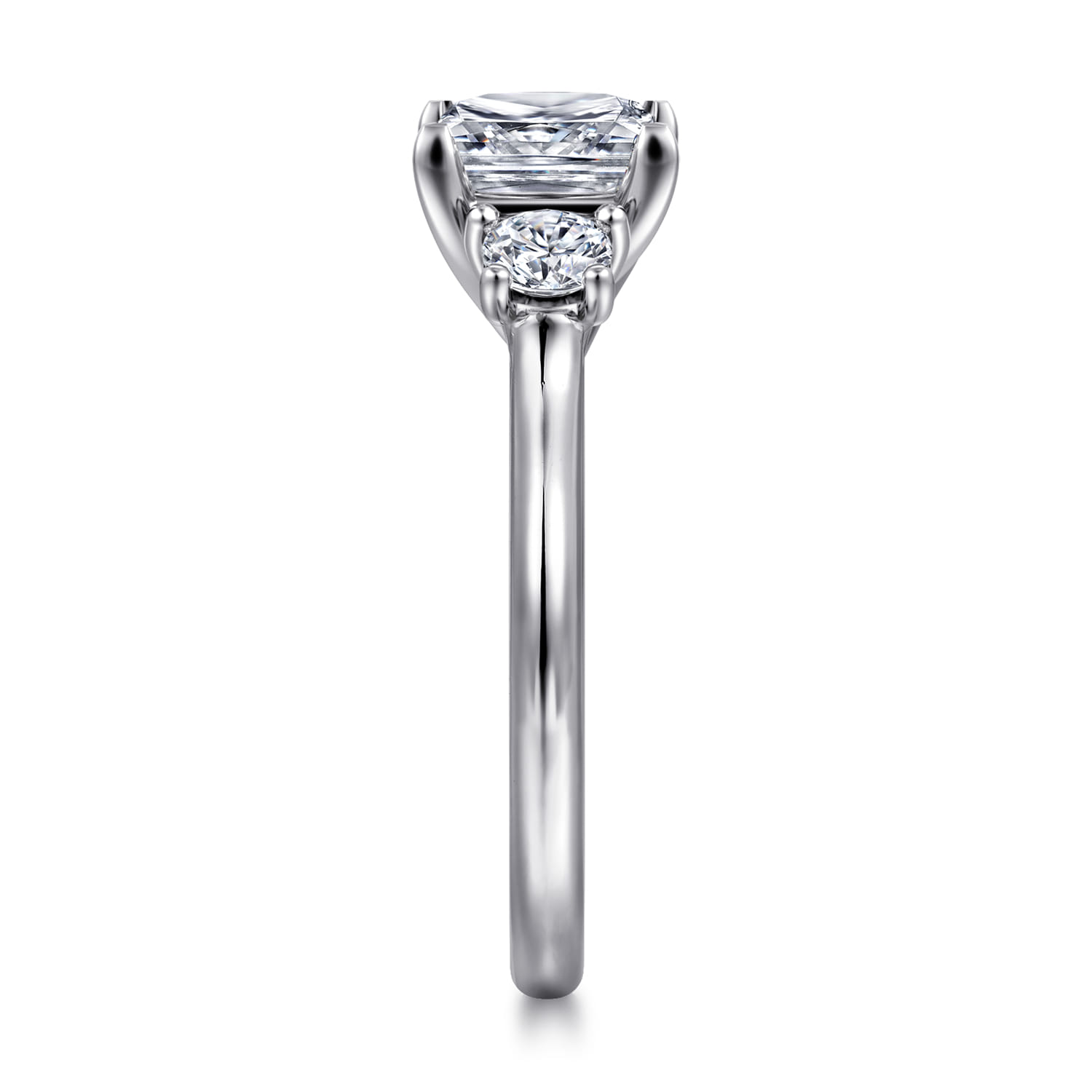 Sanaa - 14K White Gold Princess Cut 3 Stone Diamond Engagement Ring - 0.4 ct - Shot 4