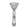 Meena - 14K White Gold Princess Cut Three Stone Diamond Engagement Ring - 0.44 ct