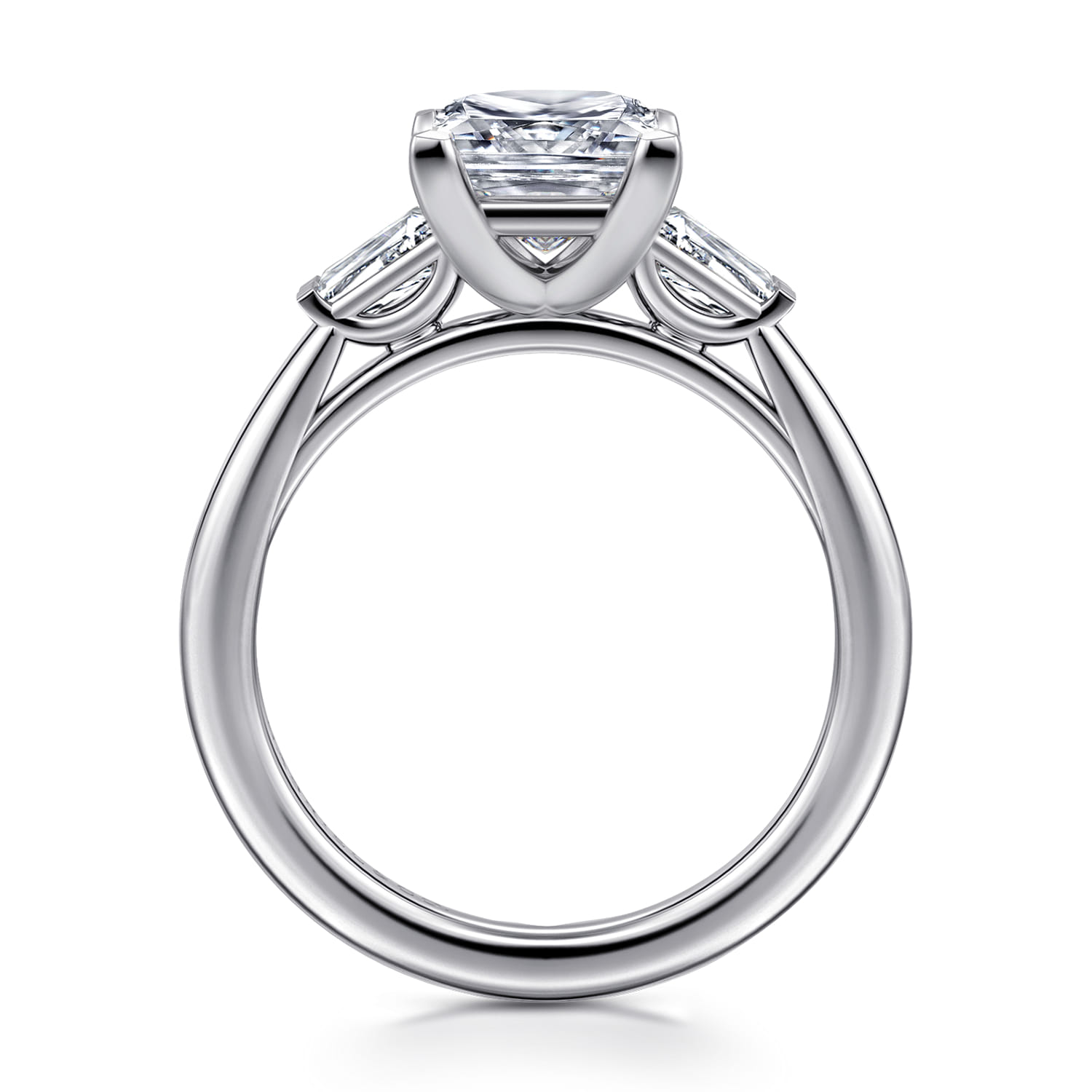 Acacia - 14K White Gold Princess Cut Three Stone Diamond Engagement Ring - 0.3 ct - Shot 2