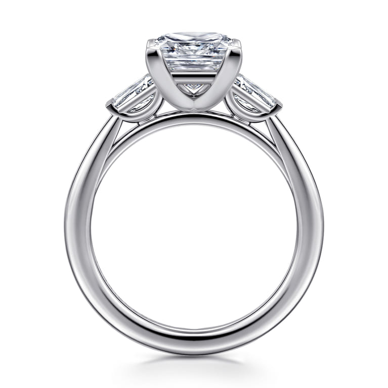 Acacia - 14K White Gold Princess Cut Three Stone Diamond Engagement Ring - 0.3 ct - Shot 2