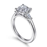 Acacia - 14K White Gold Princess Cut Three Stone Diamond Engagement Ring - 0.3 ct