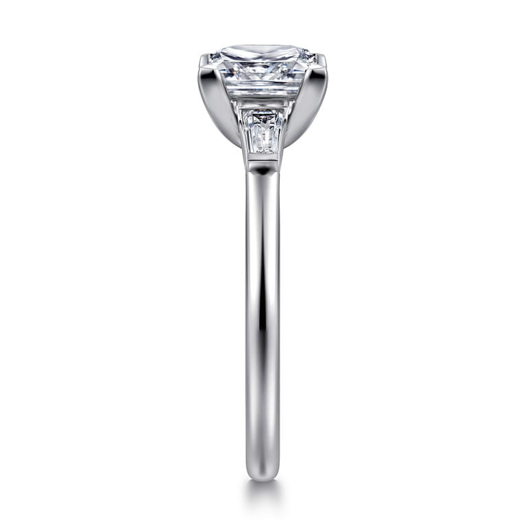 Acacia - 14K White Gold Princess Cut Three Stone Diamond Engagement Ring - 0.3 ct - Shot 4