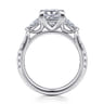 Abina - 14K White Gold Princess Cut Three Stone Diamond Engagement Ring - 0.75 ct