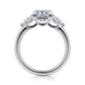 Adalia - 14K White Gold Princess Cut Three Stone Diamond Engagement Ring - 0.6 ct