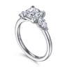 Adalia - 14K White Gold Princess Cut Three Stone Diamond Engagement Ring - 0.6 ct