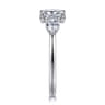 Adalia - 14K White Gold Princess Cut Three Stone Diamond Engagement Ring - 0.6 ct