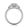 Adeline - 14K White Gold Princess Cut Three Stone Diamond Engagement Ring - 0.35 ct