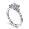 Adeline - 14K White Gold Princess Cut Three Stone Diamond Engagement Ring - 0.35 ct