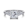 Wave - 14K White Gold Princess Cut Diamond Engagement Ring - 0.4 ct