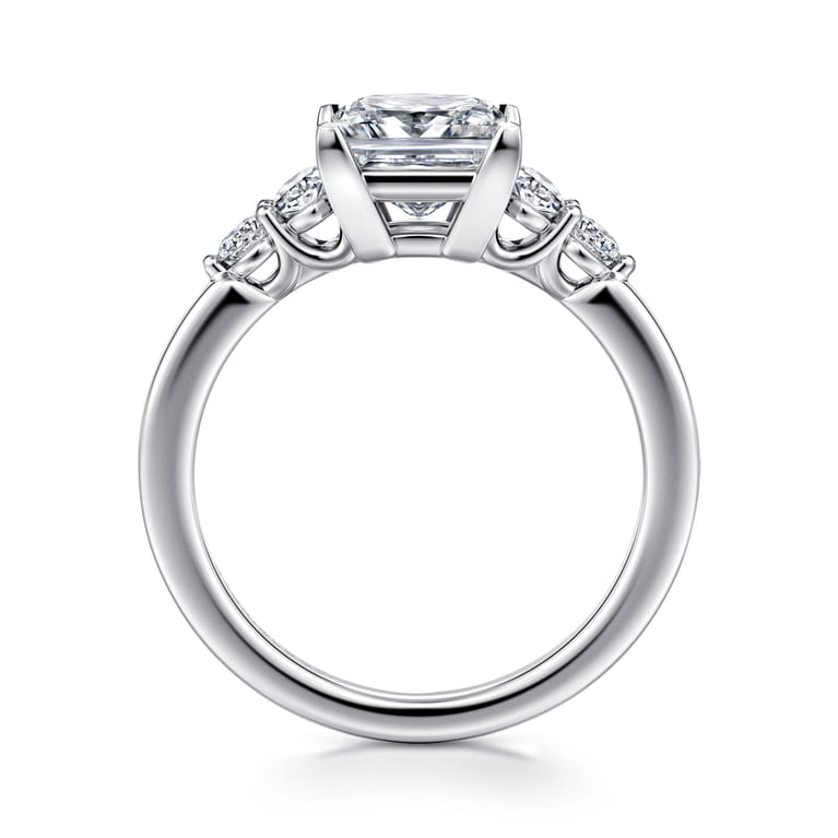 Wave - 14K White Gold Princess Cut Diamond Engagement Ring - 0.4 ct - Shot 2
