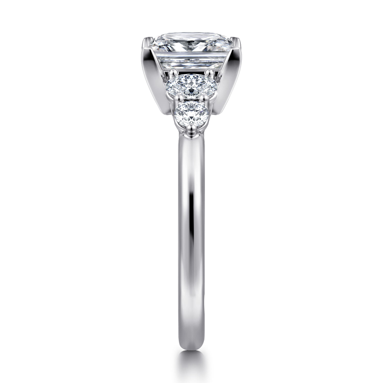 Wave - 14K White Gold Princess Cut Diamond Engagement Ring - 0.4 ct - Shot 4