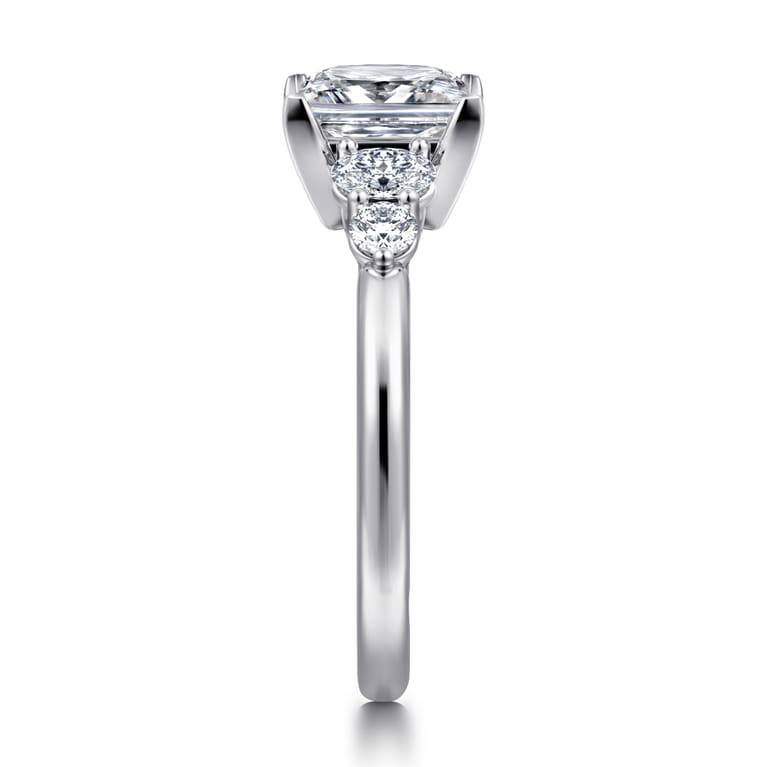 Wave - 14K White Gold Princess Cut Diamond Engagement Ring - 0.4 ct - Shot 4
