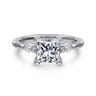 Dela - 14K White Gold Princess Cut Three Stone Diamond Engagement Ring - 0.17 ct
