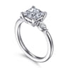 Dela - 14K White Gold Princess Cut Three Stone Diamond Engagement Ring - 0.17 ct