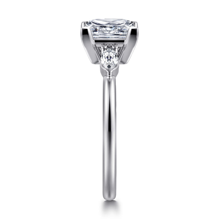 Dela - 14K White Gold Princess Cut Three Stone Diamond Engagement Ring - 0.17 ct - Shot 4