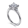 Blaise - 14K White Gold Princess Cut Three Stone Diamond Engagement Ring - 0.08 ct