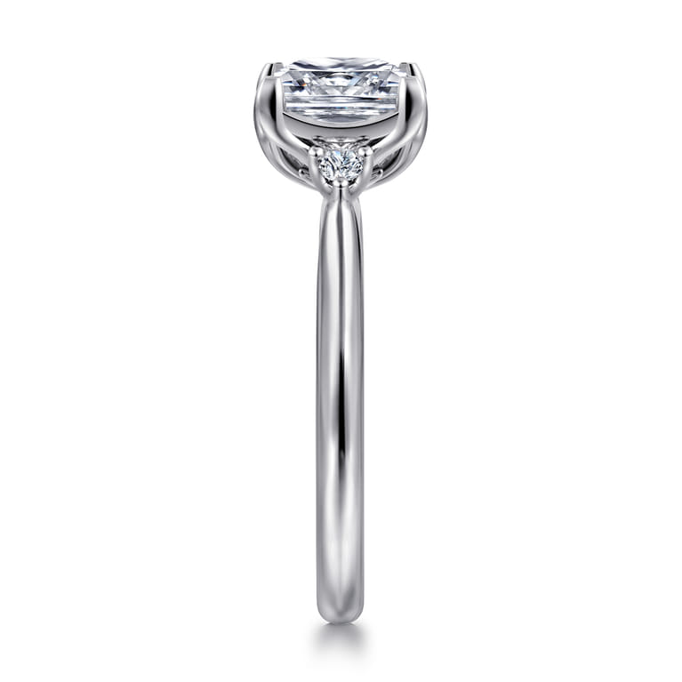 Blaise - 14K White Gold Princess Cut Three Stone Diamond Engagement Ring - 0.08 ct - Shot 4