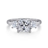 Antonia - 14K White Gold Princess Cut Three Stone Diamond Engagement Ring - 0.5 ct